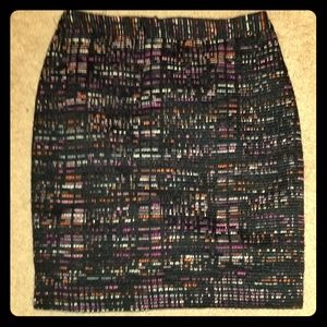 Petite multi-color tweed pencil skirt